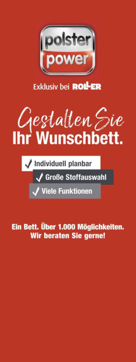Stoffbanner "Polster Power" Bett