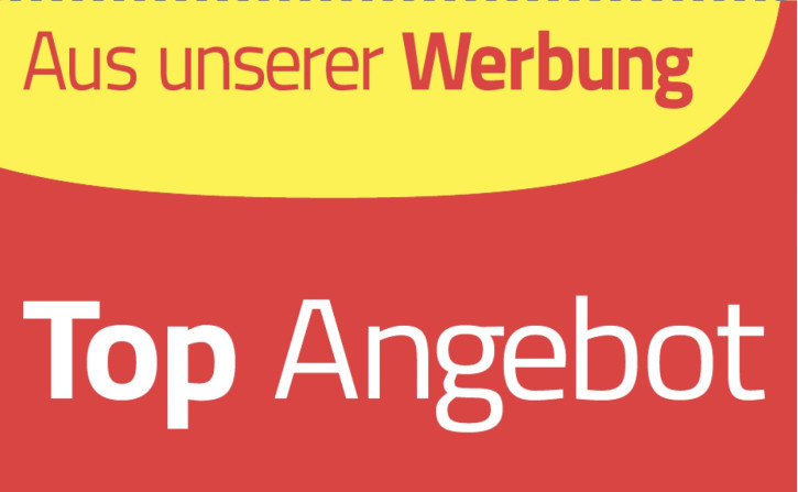 Aufstecker / Überhänger - "Aus unserer Werbung Top Angebot"