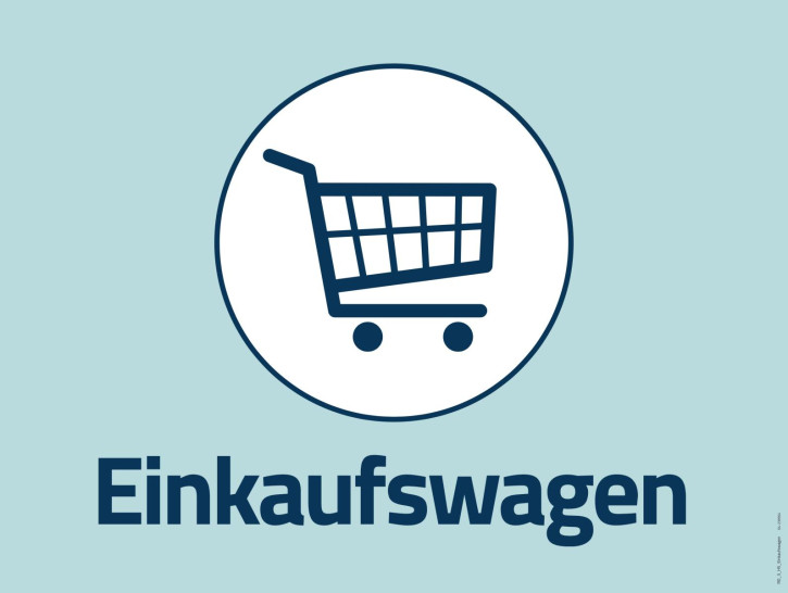 Schild "Einkaufswagen"  800x600 mm