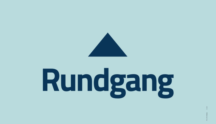 Schilder Rundgang Pfeil geradeaus-weisend RO_00144