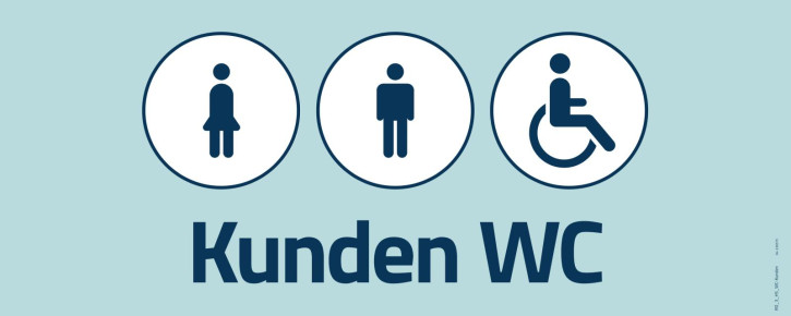 Schild "Kunden WC"  500x200 mm