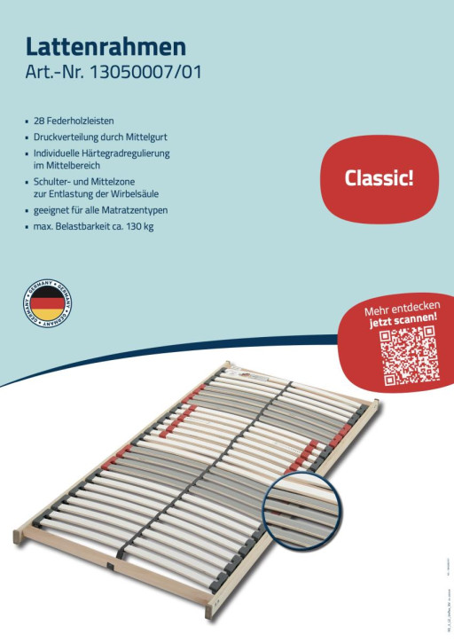 Lattenrahmen-Displays WG 08 "Uniflex NV"