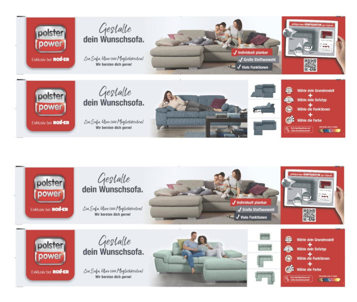 4 Schilder / Einschieber für Polsterkreuz