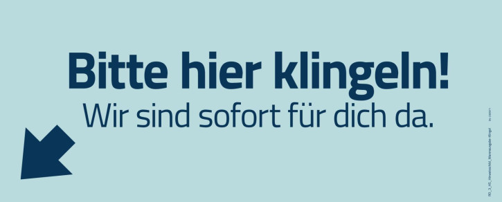 Hinweisschild "Bitte hier klingeln!"