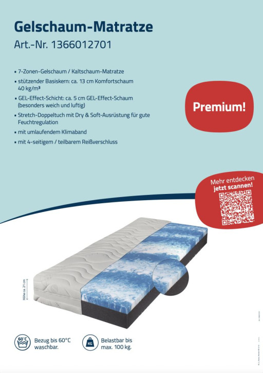 Matratzen-Displays WG 08 "Gelschaum-Matratze MD G110" - A2