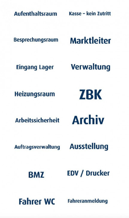 Tür Beschriftungen in blau (2000209)